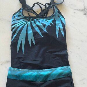 New 2-piece Bathing Suit Tankini Top and High Waist Boy Short Bottoms